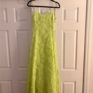 Vibrant Lime Floral Maxi Dress